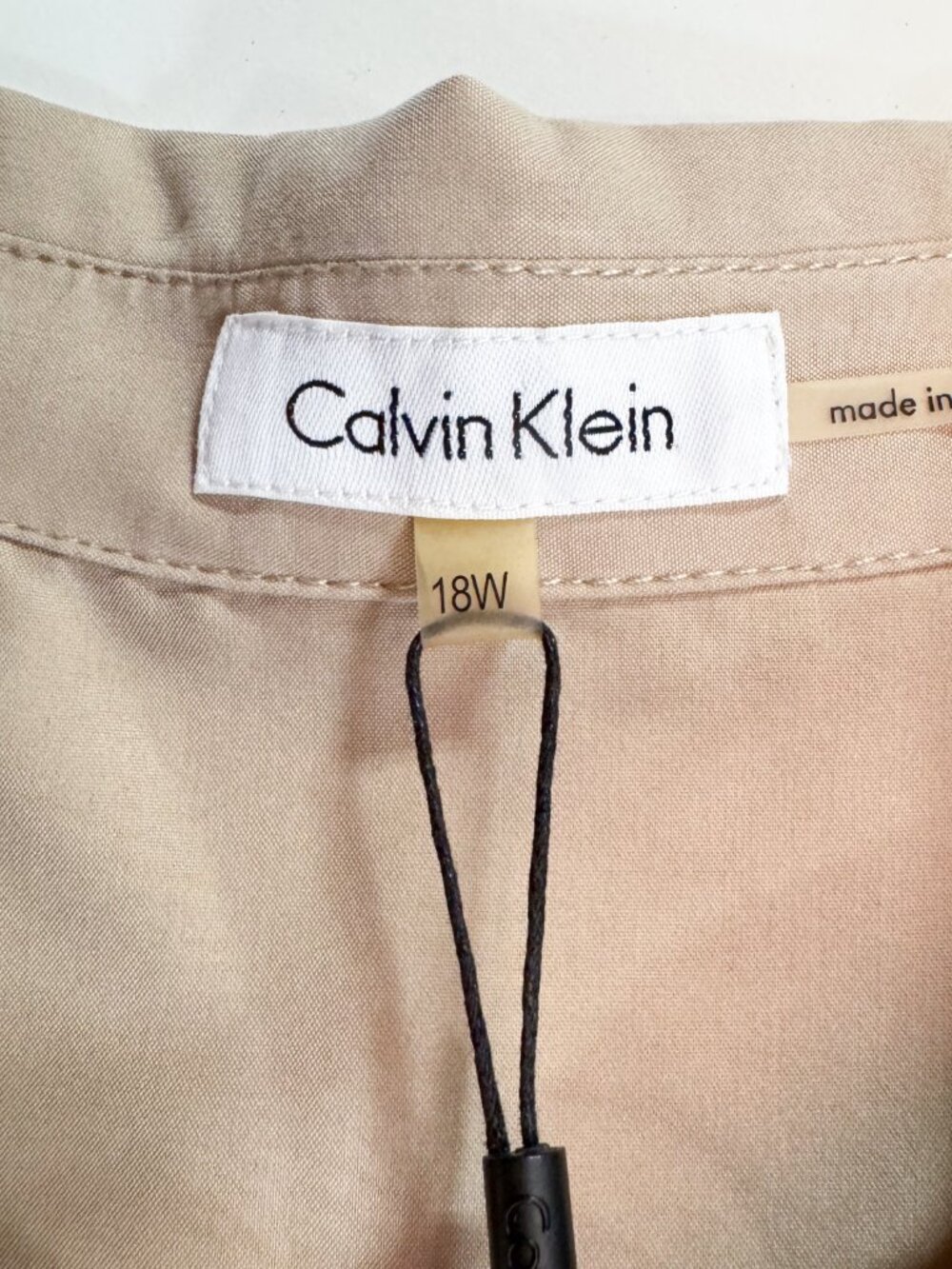 Calvin Klein Plus Size 18W Utility Shirt Dress Khaki NWT Workwear Minimalist - Picture 13 of 15